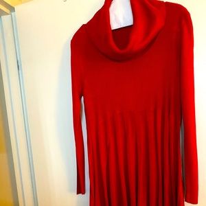 Red sweater knit dress